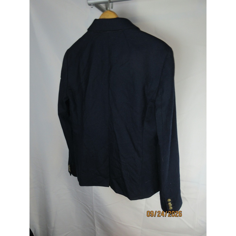 J.Crew Navy Blue Wool Blend Schoolboy Blazer Gold Buttons Size 8 92480 - Picture 2 of 8